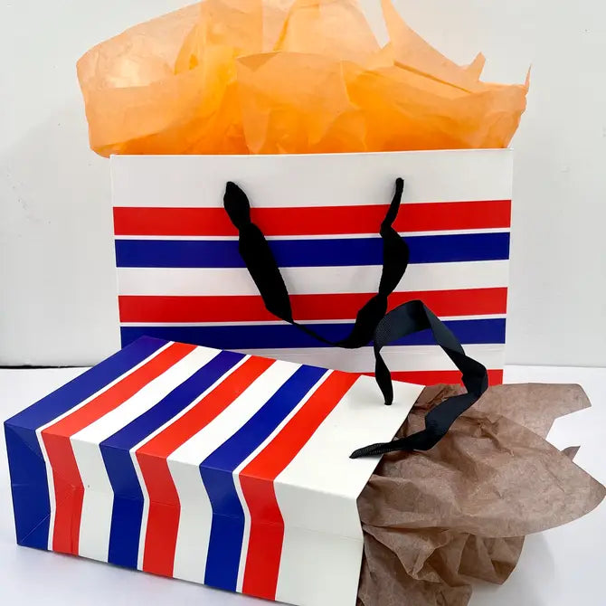 20pcs, blue white red stripes gift bag 4 sizes - ByHome