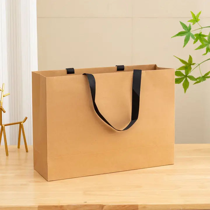 10pcs, premium Threaded Rope kraft brown Gift Bag - ByHome
