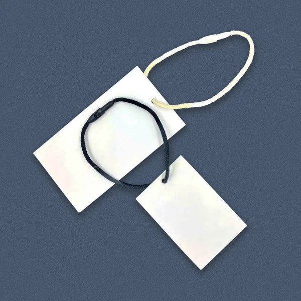 100pcs, 8" Reusable black beige cotton string fasteners for tag - ByHome