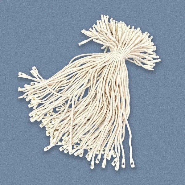 100pcs, 8" Reusable black beige cotton string fasteners for tag - ByHome