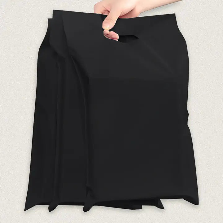100pc, 2 size Black Self-Sealing poly Mailing Bags w/ Handle - ByHome