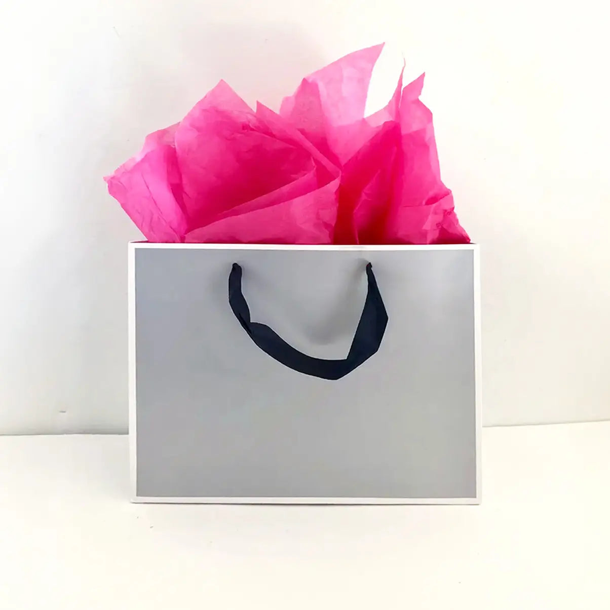 10pcs, 8 sizes silver Gray White Border paper Gift Bag - ByHome
