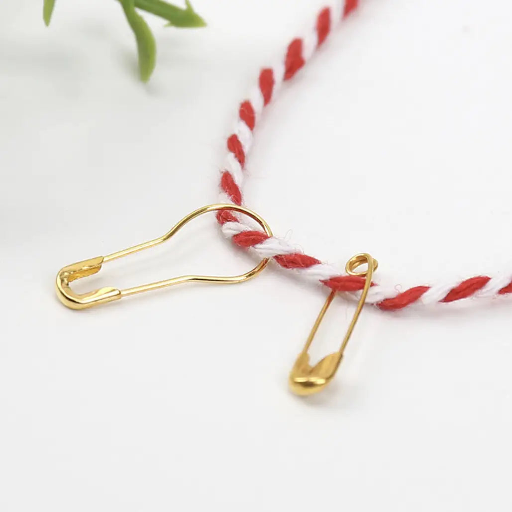 100pcs, small gourd-shaped gold safety pin - ByHome
