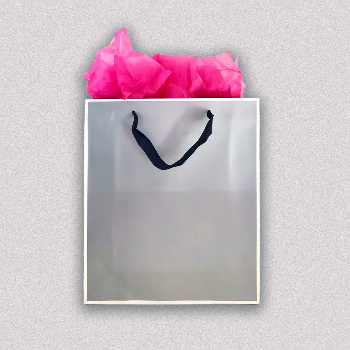 10pcs, 8 sizes silver Gray White Border paper Gift Bag - ByHome