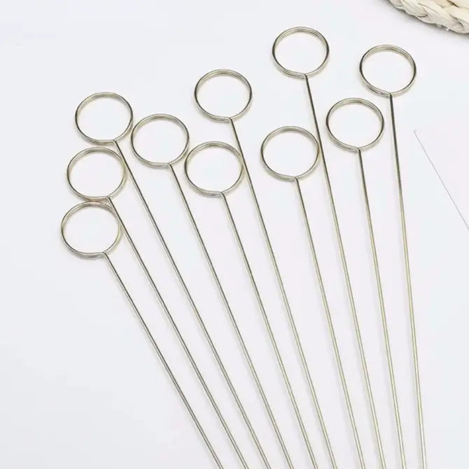 10 pc, 14" floral card holder photo clip stick metal stick - ByHome