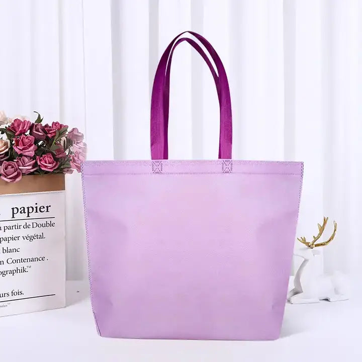 50pcs, 4 sizes Purple non-woven gift bag w/ purple handle - ByHome