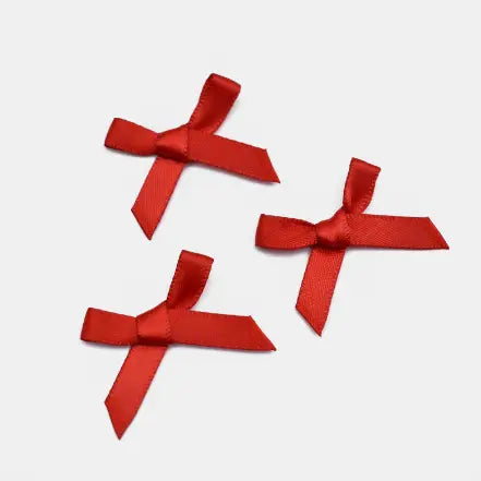 50pcs, 1.8"x1.8" mini double layered polyester ribbon bow - ByHome