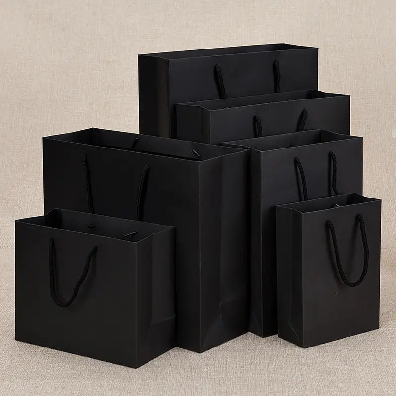 10pcs, 9 sizes all Black premium paper Gift Bag - ByHome