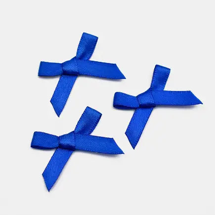 50pcs, 1.8"x1.8" mini double layered polyester ribbon bow - ByHome