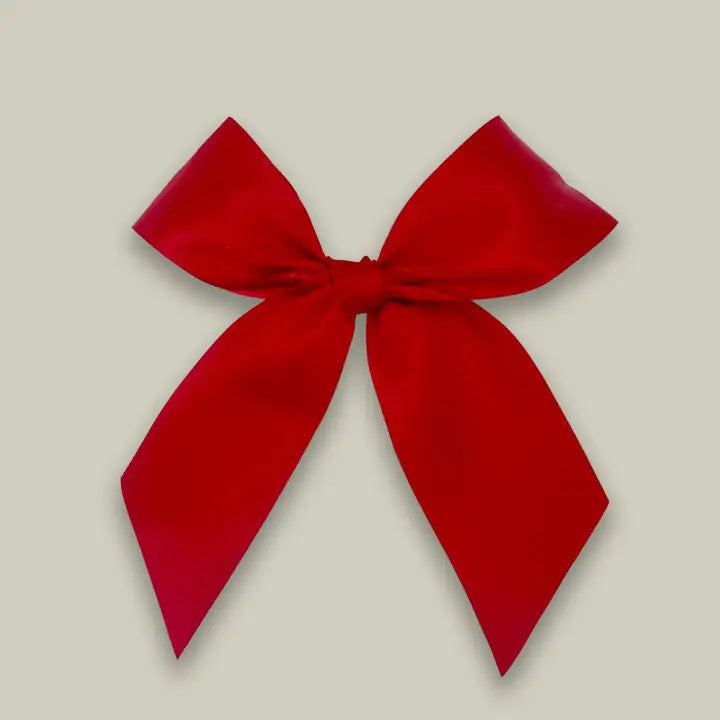 5pcs, 6 colors 6"x7.5" large shiny polyester pre-tied ribbon bow - ByHome