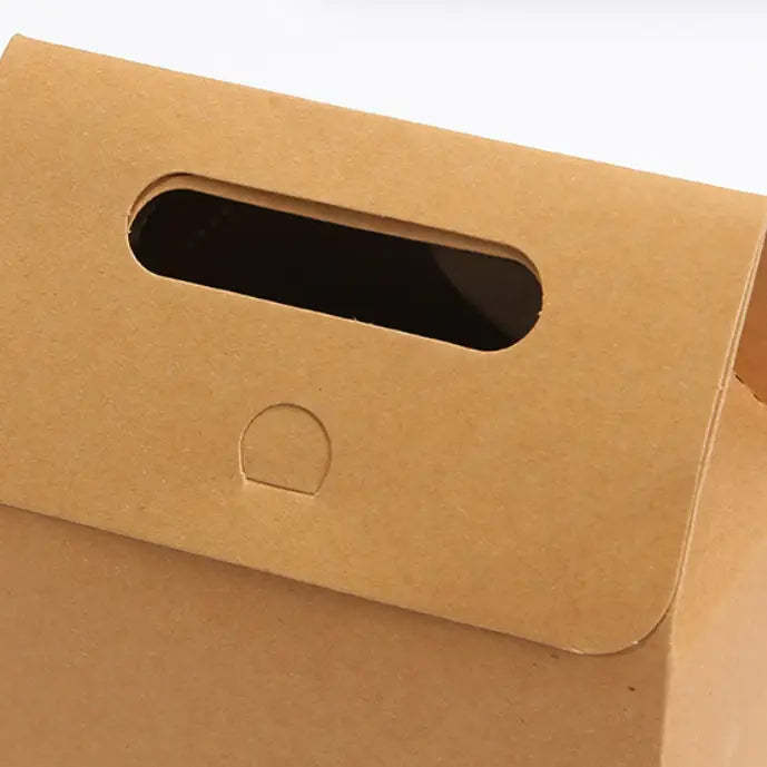 25pcs, 3 sizes Black Brown cardboard paper gift box bag w/ handle - ByHome