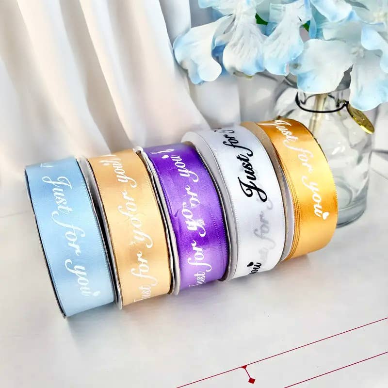 1.0" x 22 yds, JUST FOR YOU wide polyester gift ribbon - ByHome