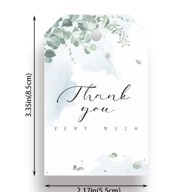 50pcs, 3.35"x2.17" Flower thank you tag 2 designs - ByHome