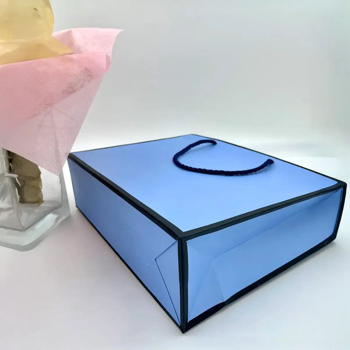 10pcs, 9 sizes blue with black border paper gift bag - ByHome