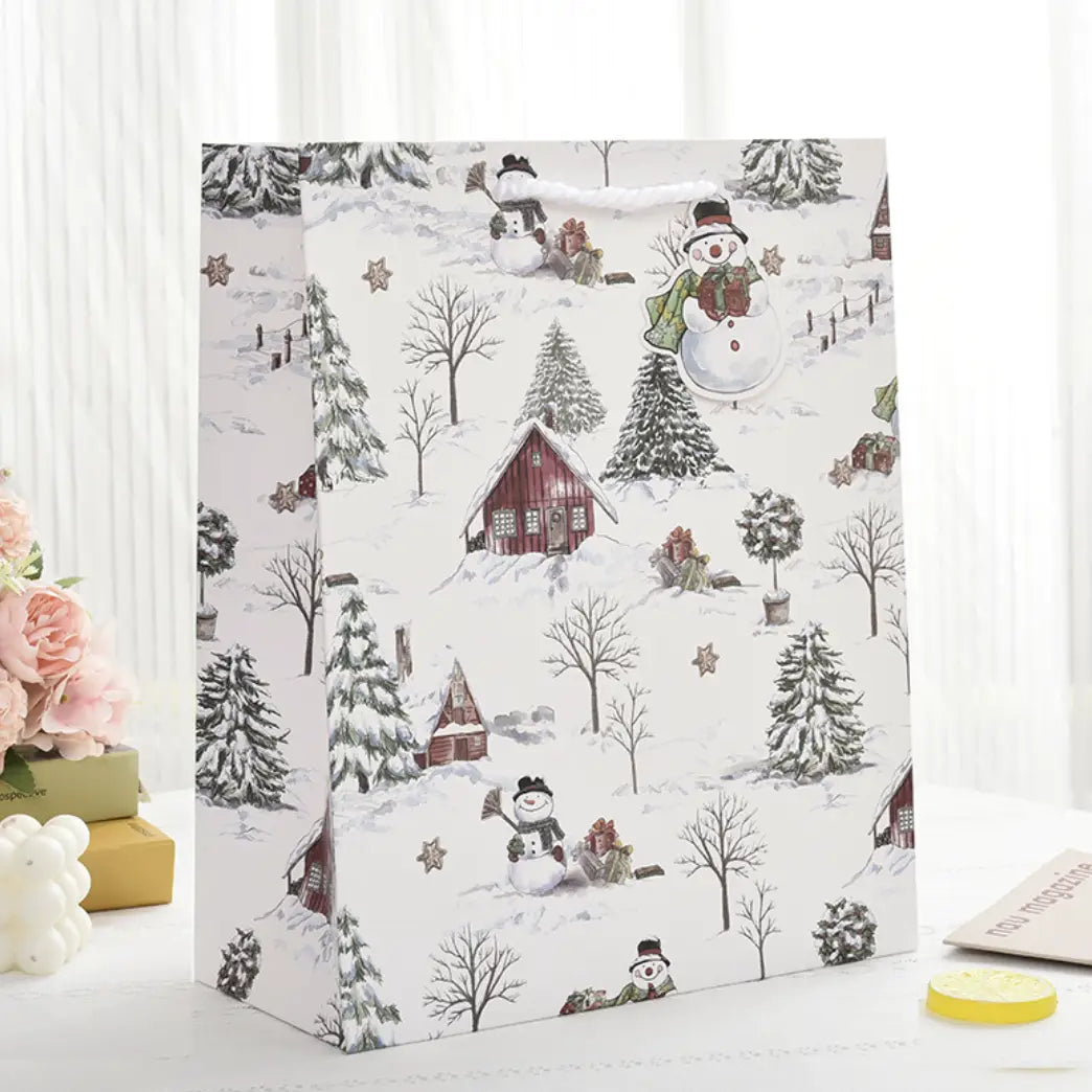 12pcs, Christmas Trees Snowman tag gift bag - ByHome