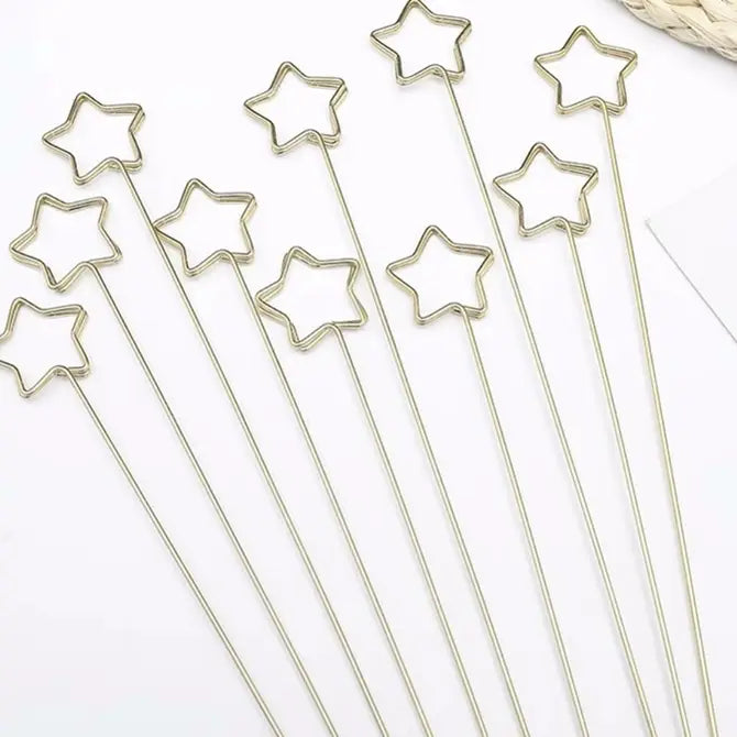 10 pc, 14" floral card holder photo clip stick metal stick - ByHome