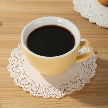100pcs, 8 sizes White round flower lace paper mat coaster - ByHome