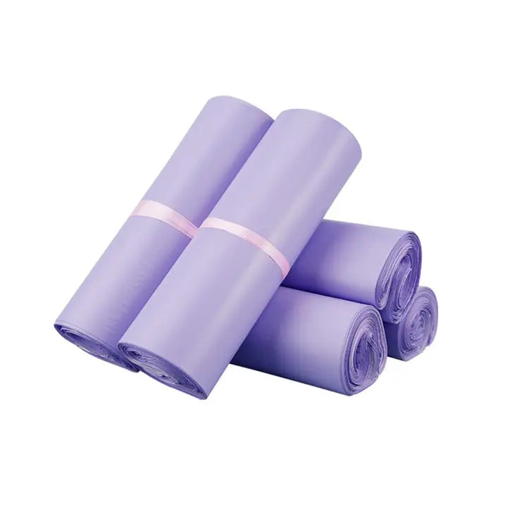 100pcs, 4 sizes light Purple thickened poly mailing bag - ByHome