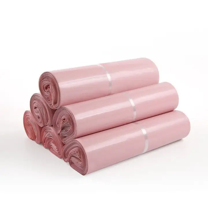 100pcs, 4 sizes Light pink thickened poly mailing bag - ByHome