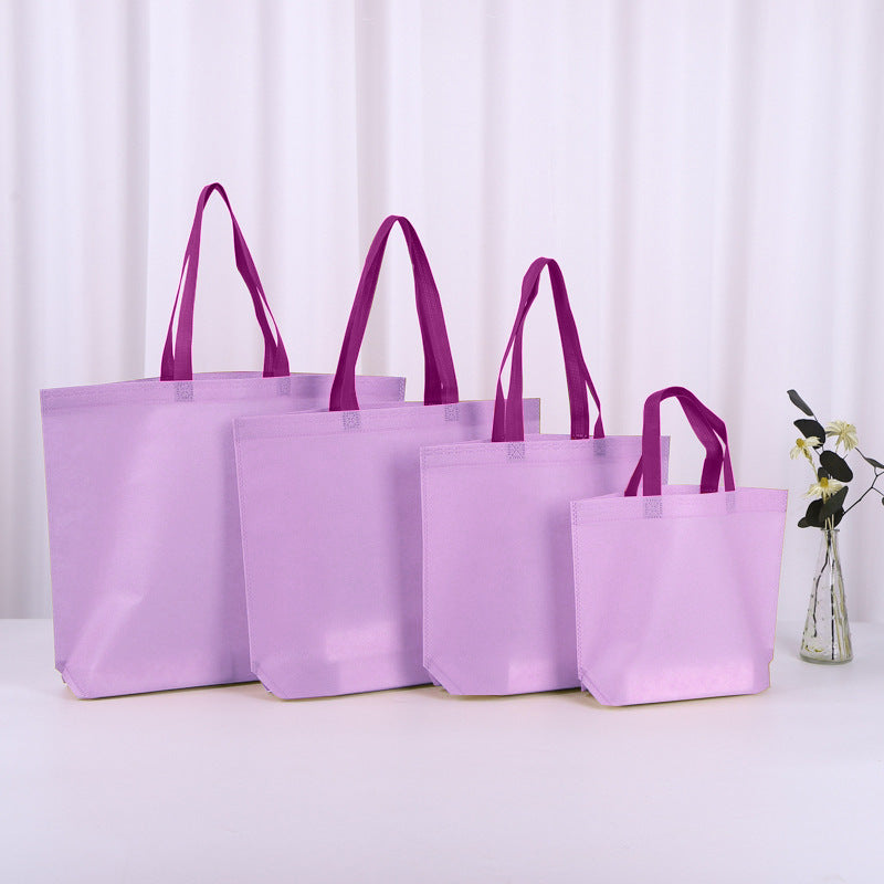 50pcs, 4 sizes Purple non-woven gift bag w/ purple handle - ByHome