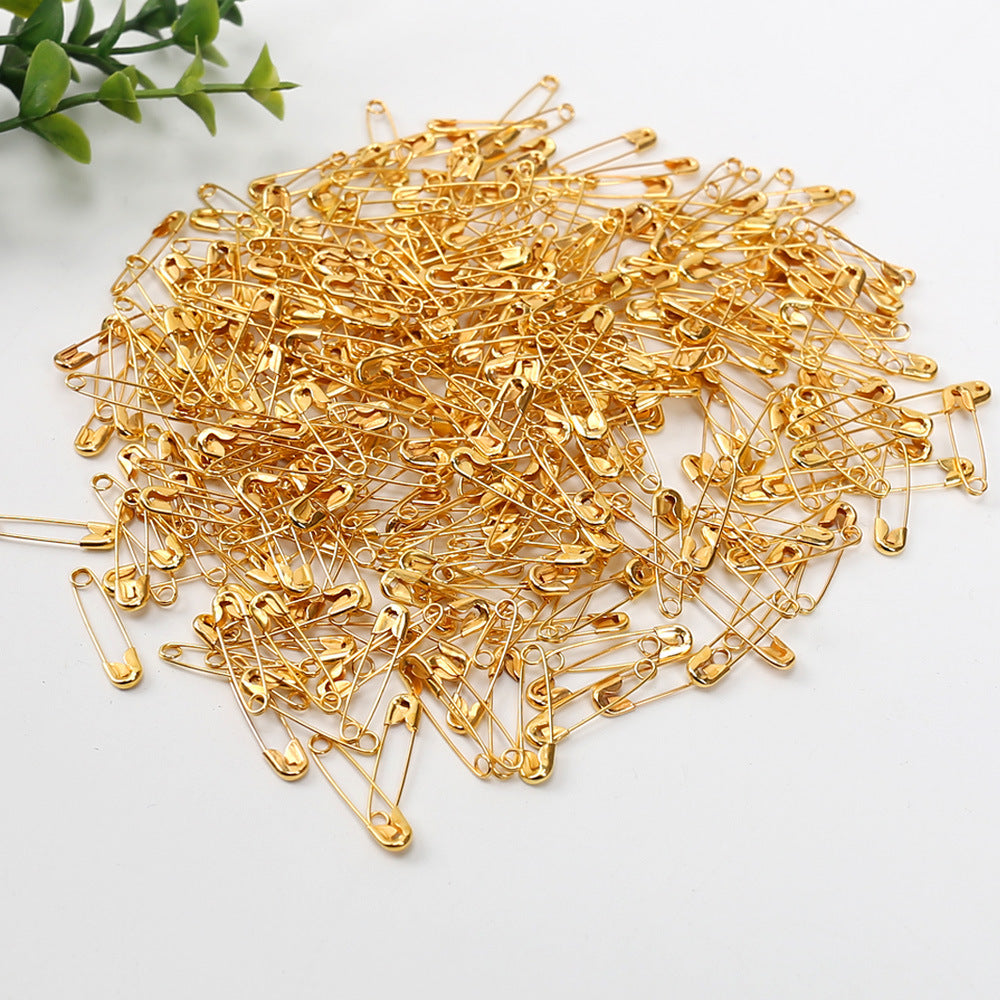 100pcs, small gold metal tag safety pin - ByHome