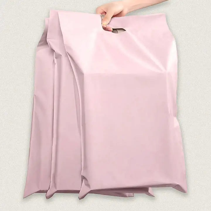 100pc, 2 size pink Self-Sealing poly Mailing Bags w/ Handles - ByHome