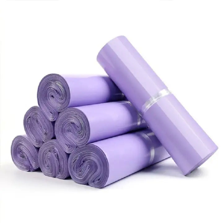 100pcs, 4 sizes light Purple thickened poly mailing bag - ByHome