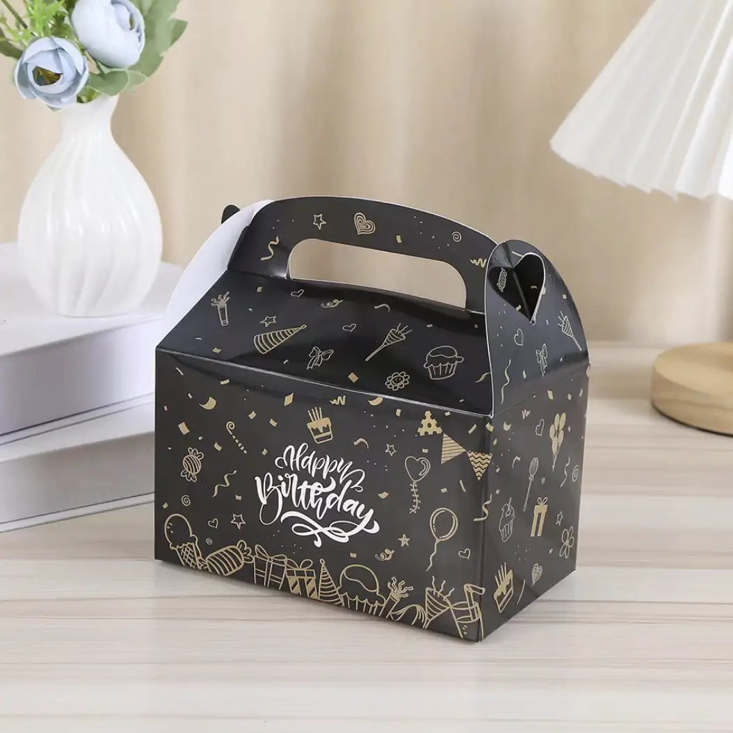 25pc, 6.3x3.5x3.7 happy birthday paper gable gift box - ByHome
