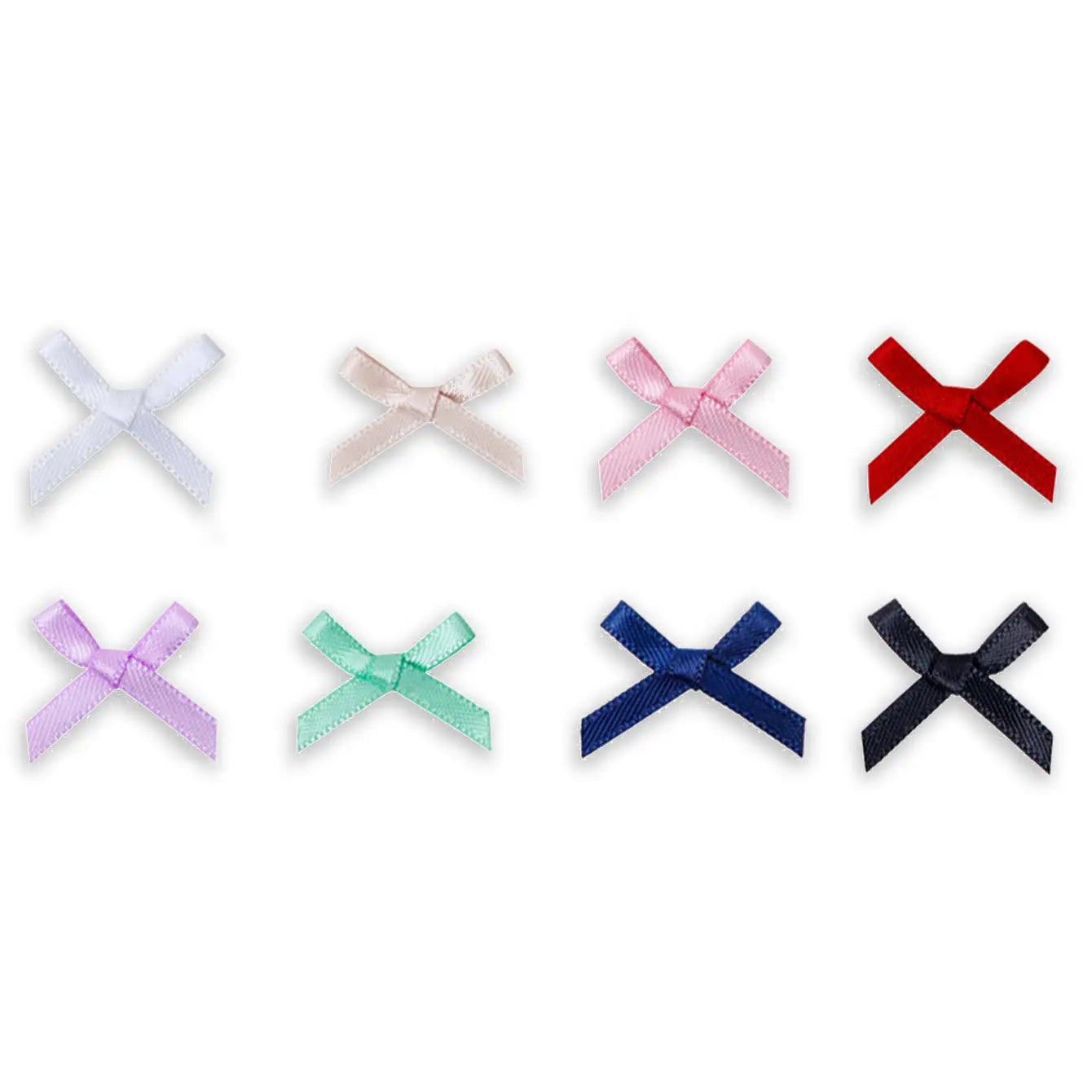 50pcs, 1.8"x1.8" mini double layered polyester ribbon bow - ByHome