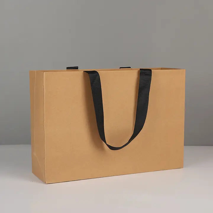 10pcs, premium Threaded Rope kraft brown Gift Bag - ByHome