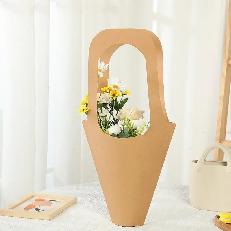 20pcs, 2 sizes kraft paper flower Bouquet sleeve w/ handle - ByHome