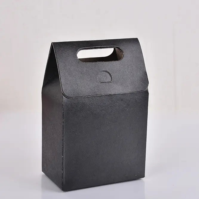 25pcs, 3 sizes Black Brown cardboard paper gift box bag w/ handle - ByHome
