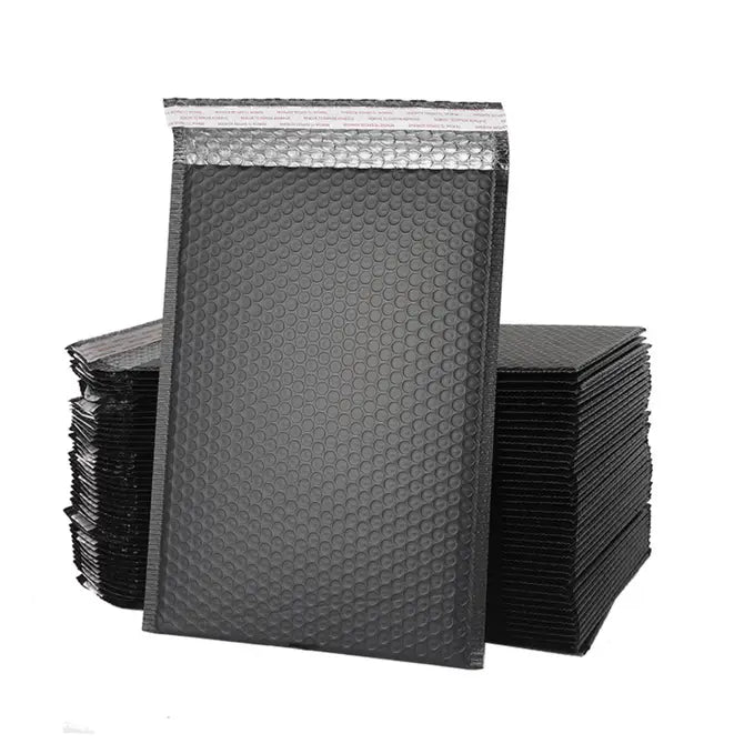 50 pc, black thick matte film bubble shock-proof waterproof mailer envelope - ByHome