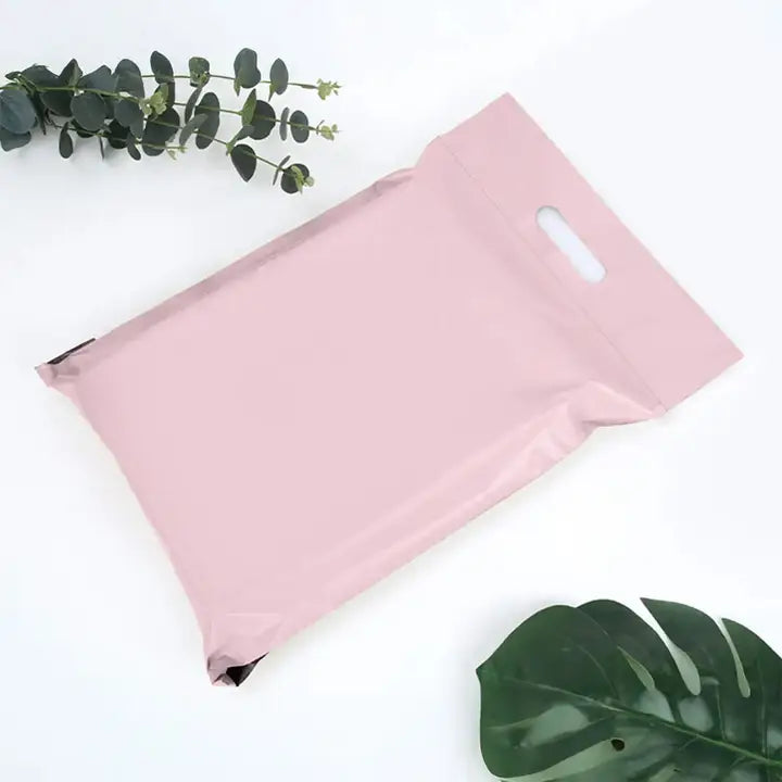 100pc, 2 size pink Self-Sealing poly Mailing Bags w/ Handles - ByHome