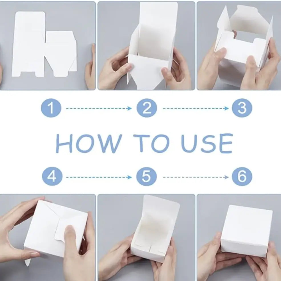 50pc, small white gift Box Packing Cardboard 9 sizes - ByHome