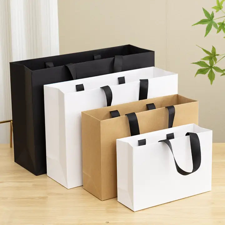 10pcs, premium Threaded Rope kraft brown Gift Bag - ByHome