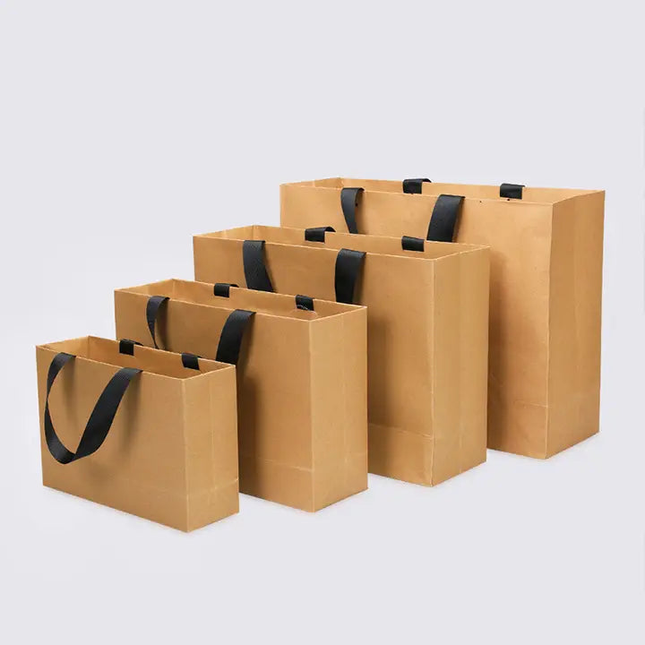 10pcs, premium Threaded Rope kraft brown Gift Bag - ByHome