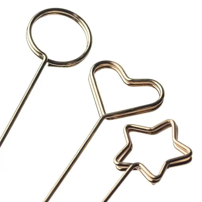 10 pc, 14" floral card holder photo clip stick metal stick - ByHome