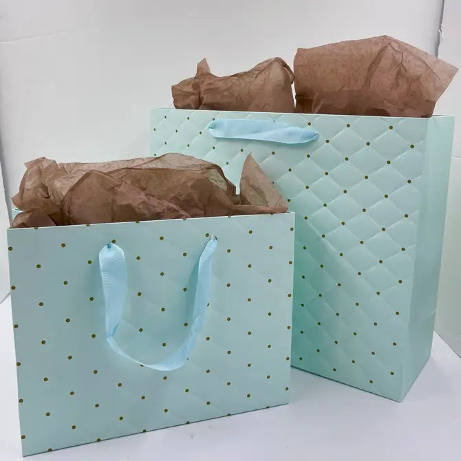 12pcs tiffany blue wave dot gift bag ByHome