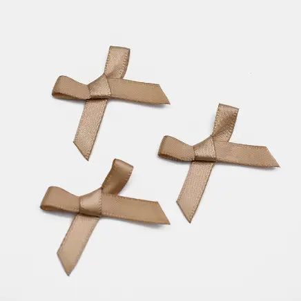 50pcs, 1.8"x1.8" mini double layered polyester ribbon bow - ByHome