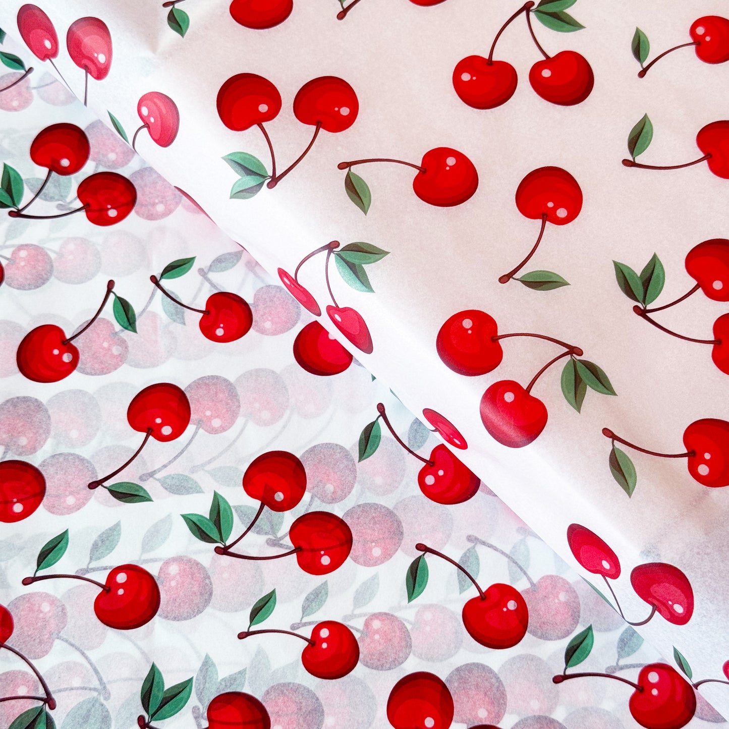 100 Bulk, 28" x 20" Red Cherry 17g White Wrapping Tissue Paper Sheets