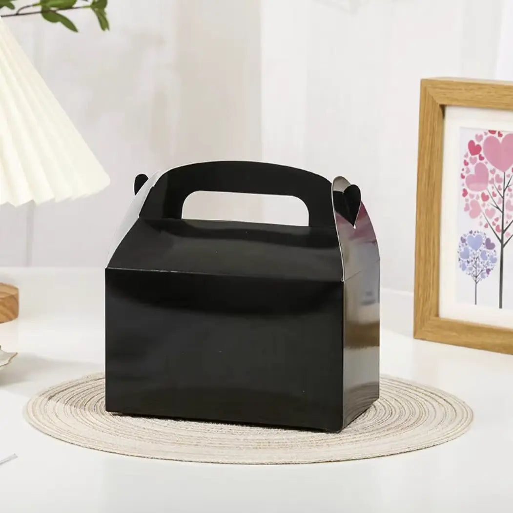 25pc, 6.3x3.5x3.7 black paper gift gable box - ByHome