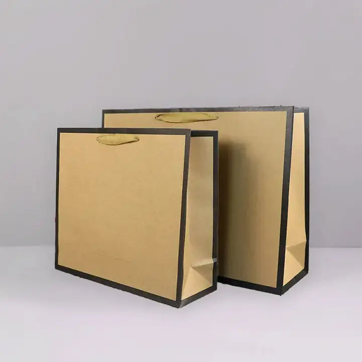 20pcs, 5 sizes Kraft brown with black border paper gift bag - ByHome