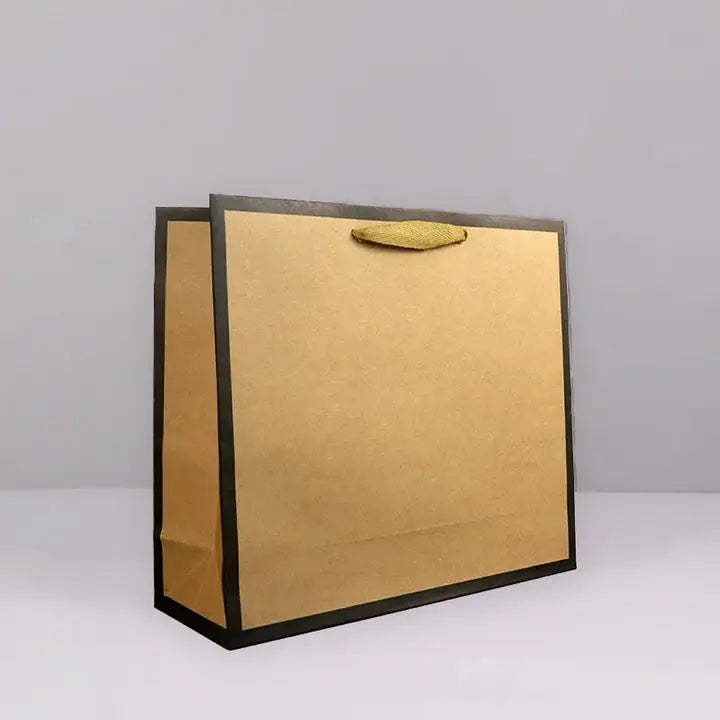20pcs, 5 sizes Kraft brown with black border paper gift bag - ByHome