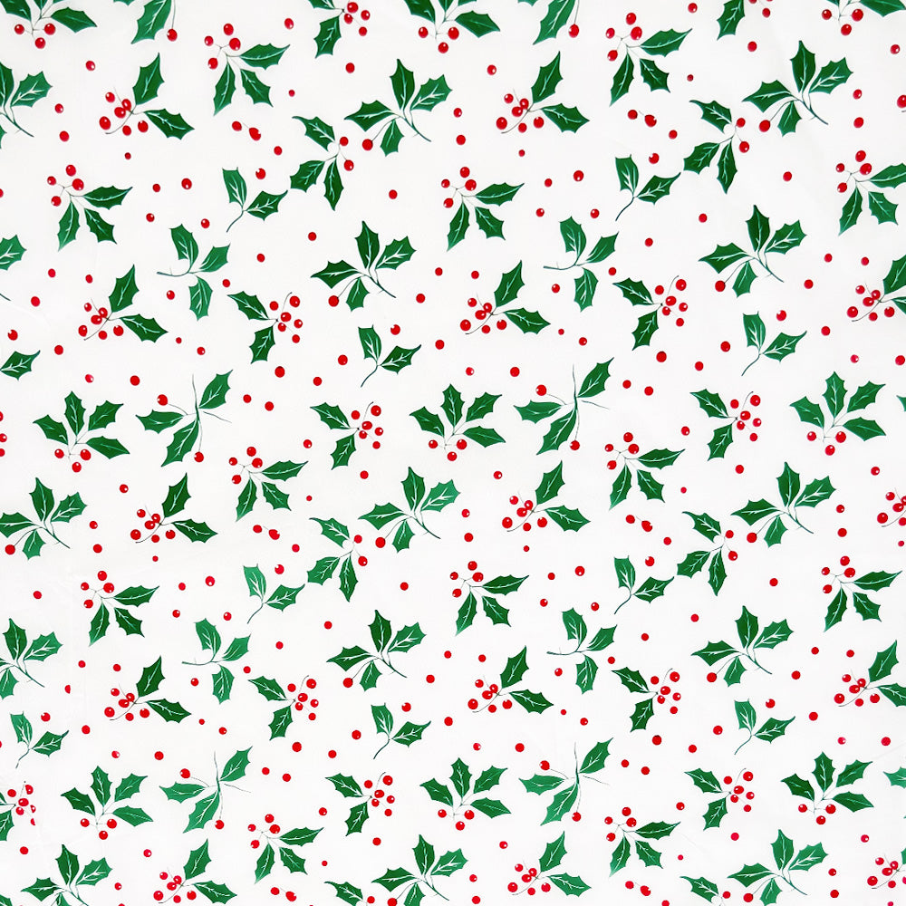100 Bulk, 28" x 20" Christmas Mistletoe 17g White Wrapping Tissue Paper Sheets