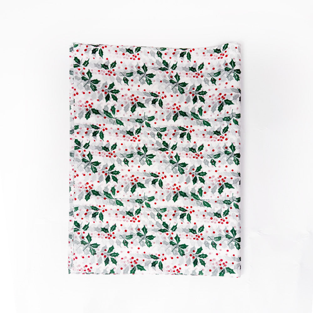 100 Bulk, 28" x 20" Christmas Mistletoe 17g White Wrapping Tissue Paper Sheets
