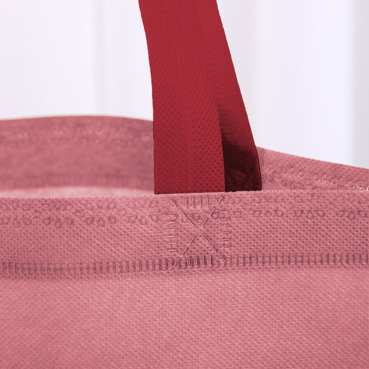 50pcs, 4 sizes Pink non-woven gift bag with rose red handle - ByHome