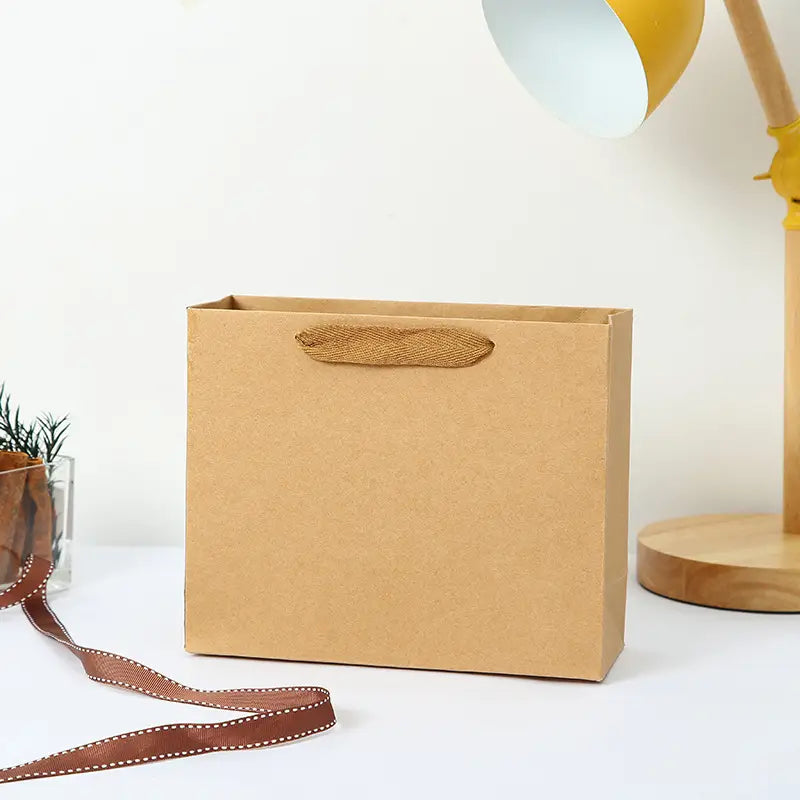 10pcs, 6 sizes horizontal Kraft Brown Paper Gift Bag - ByHome