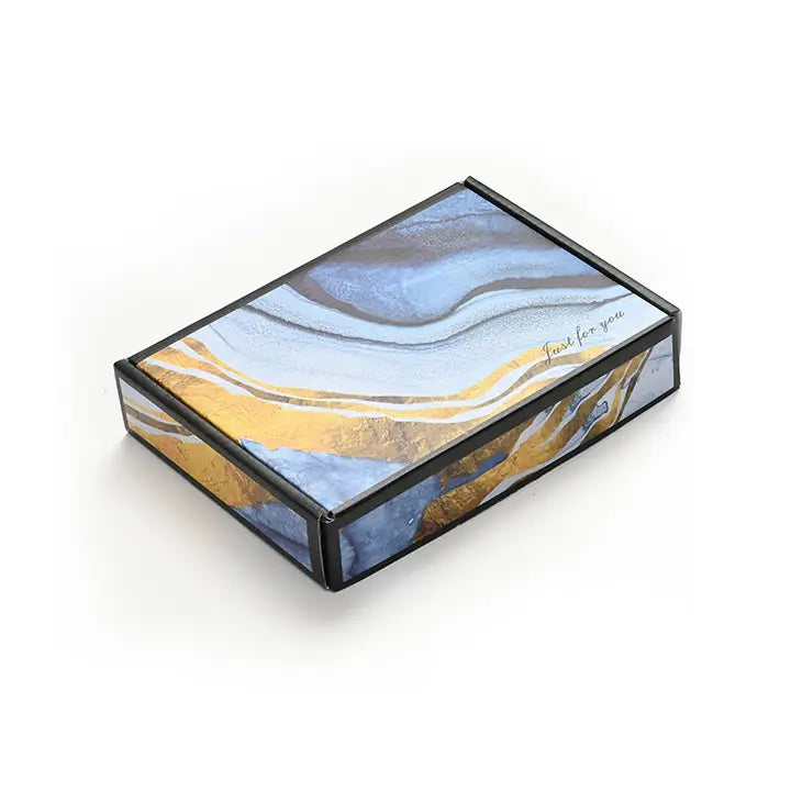 25pcs, 8"x5.5" Gold blue marble mailing cardboard box - ByHome