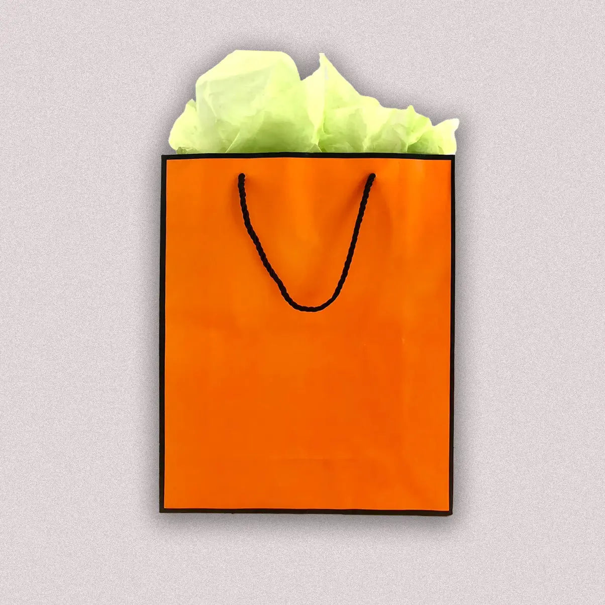 10pcs, Bright Orange with Black border paper gift Bag - ByHome